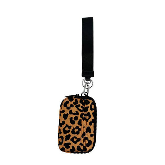 LL-1120 Wristlet Key Chain Single Pouch Leopard