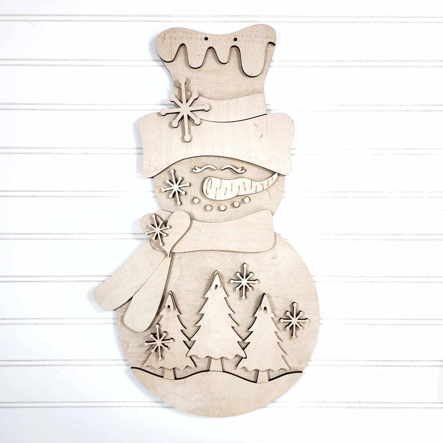 Snowman Door Hanger DIY Cutout