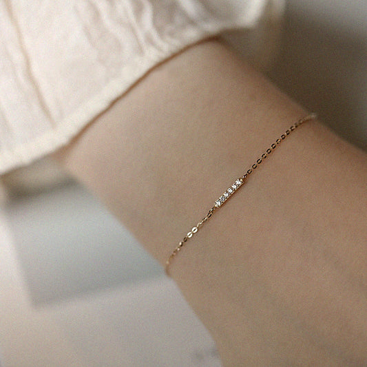 *Preorder: Sterling and CZ Dainty Bar Bracelet*