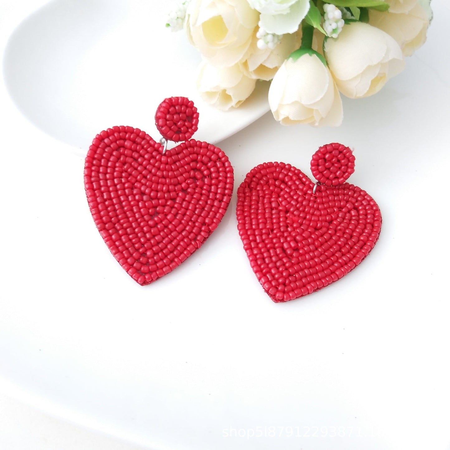 *RTS Beaded Heart Earrings*