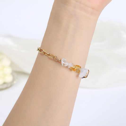 *Preorder: Natural Stone Paperclip Chain Bracelet*