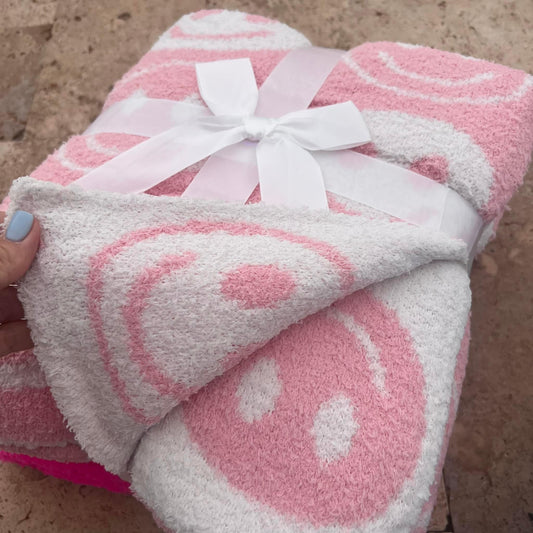 Smiley Face Blush Blankets