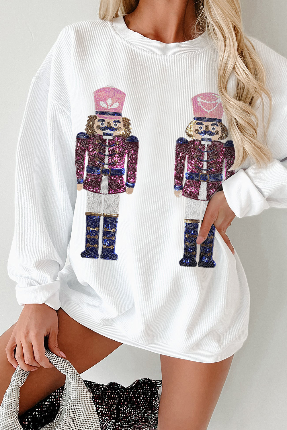 White Sequin Nutcracker Top RTS