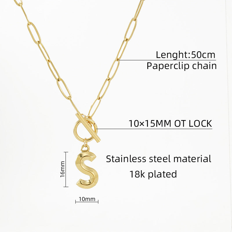 *Preorder: Gold Paperclip chain initial necklace*