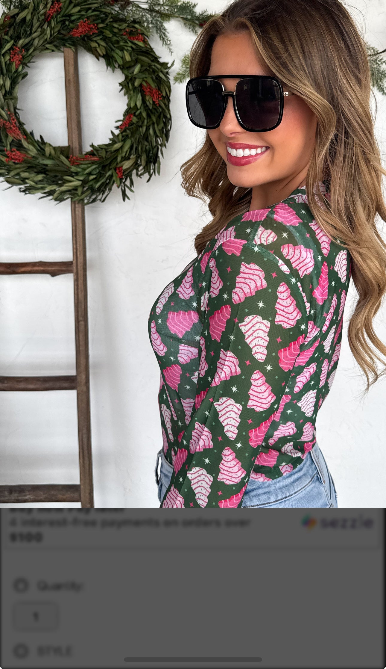 The Blakeley Mesh Holiday Print Top-Preorder Closes 9/3 @8PM CST