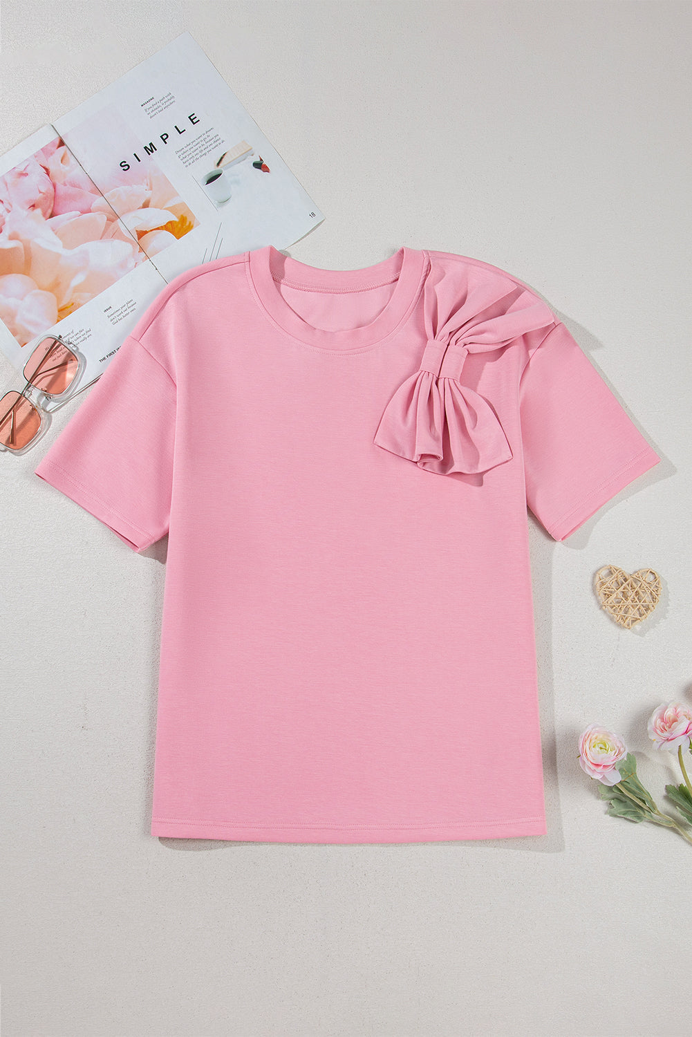 Pink Bow Appliqué Top FB
