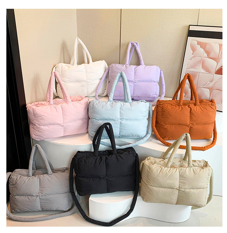 RTS: The Blake Quilted Grid Puffer Tote-