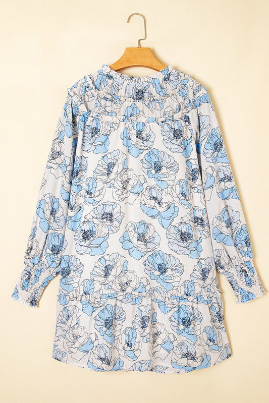Blue Floral Flowy Dress LT