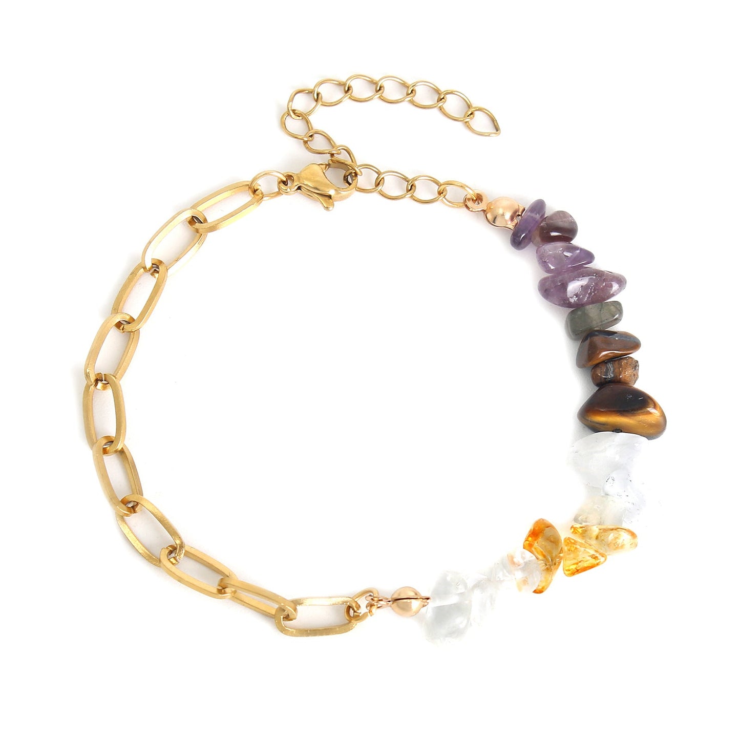 *Preorder: Natural Stone Paperclip Chain Bracelet*