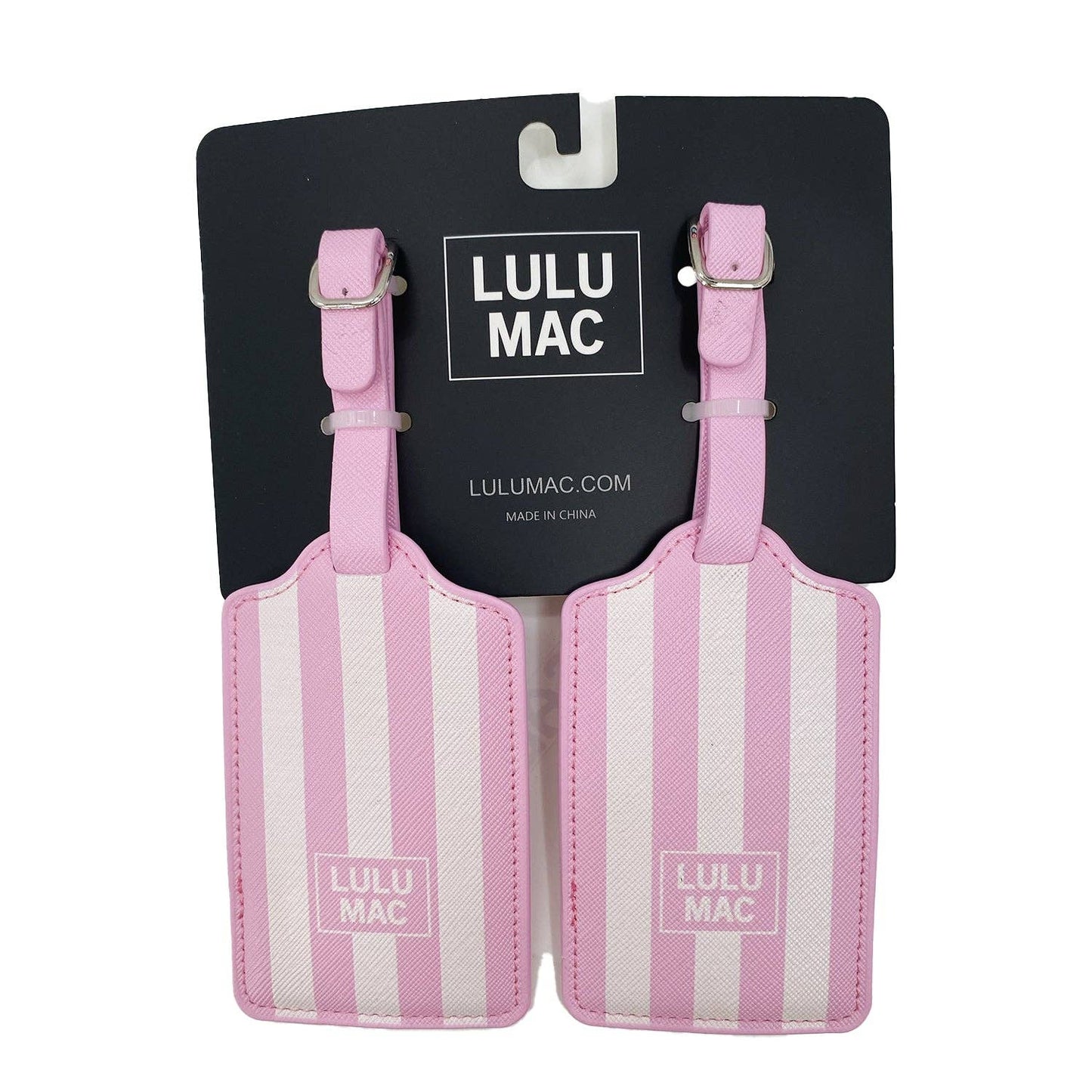 Girlie Girl Originals - LTDS-PINK/WHITE STRIPE LUGGAGE TAG