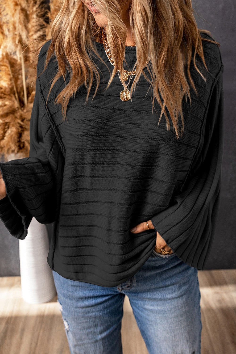 Ribbed Dolman Top FB