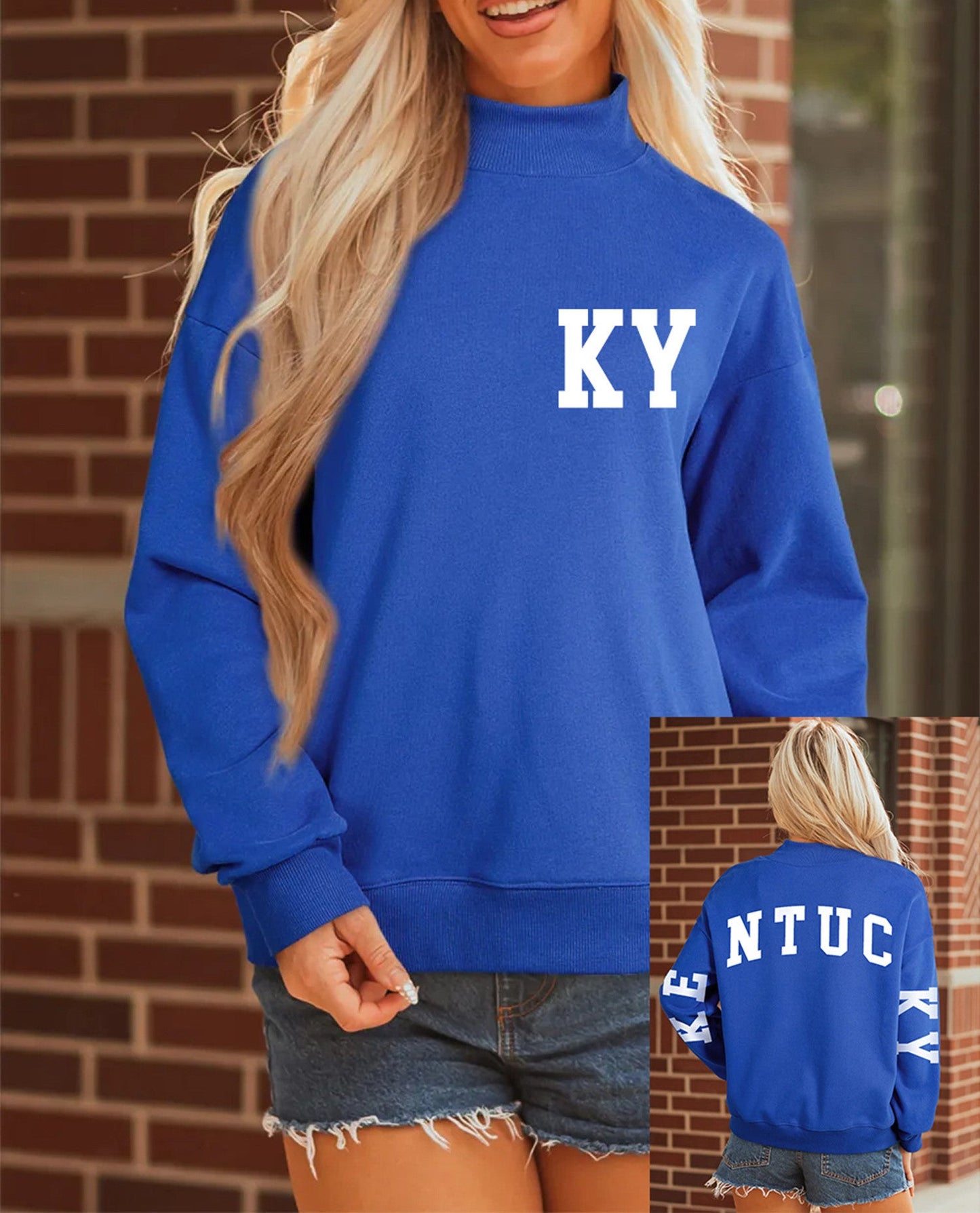 Blue KENTUCKY Mock Sweatshirt FB