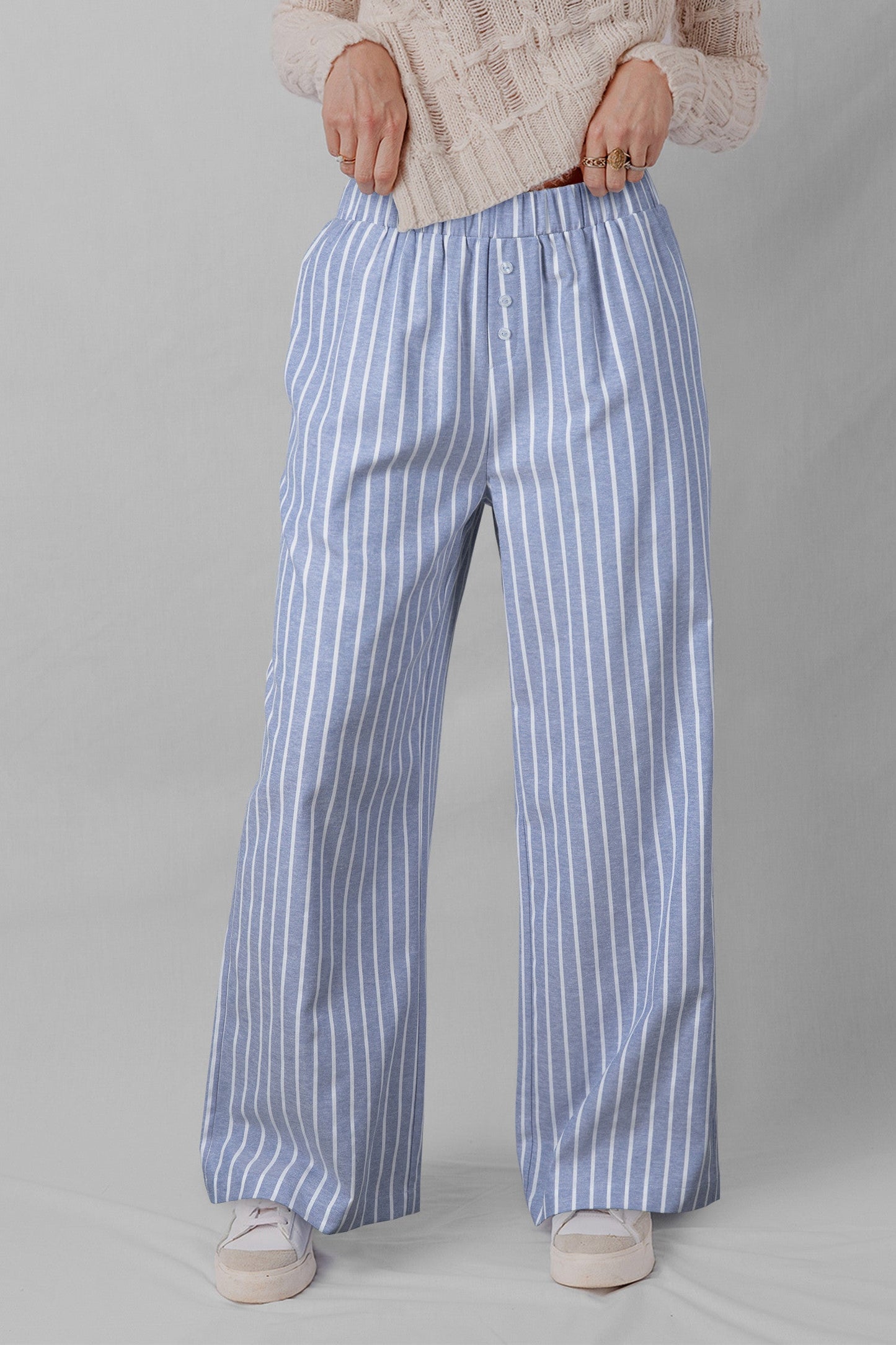 Blue Stripe Casual Pants FB