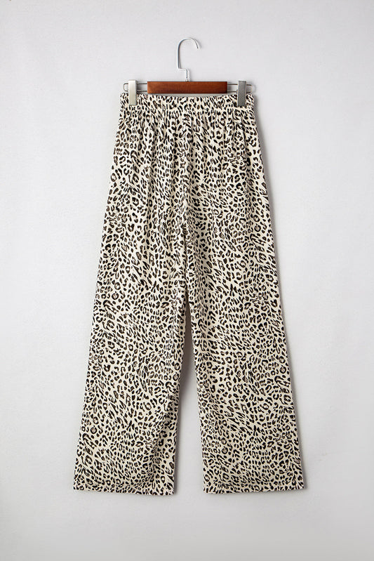 Brown Leopard Loose Pants FB