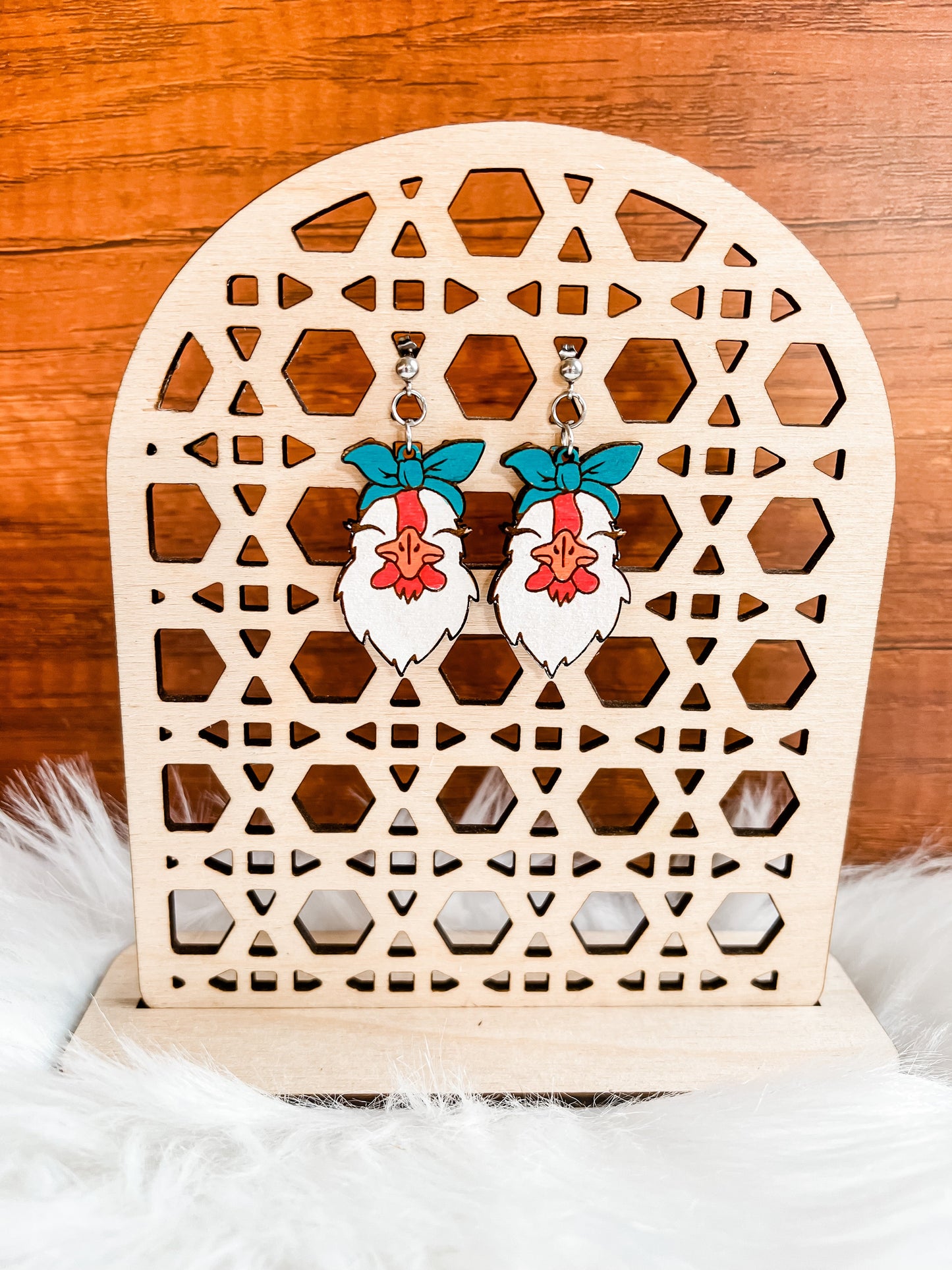 Chicken dangle earrings
