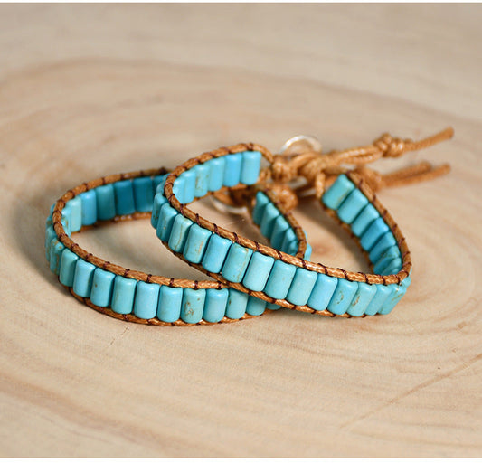 *Preorder: Turquoise Leather Wrap Bracelets*