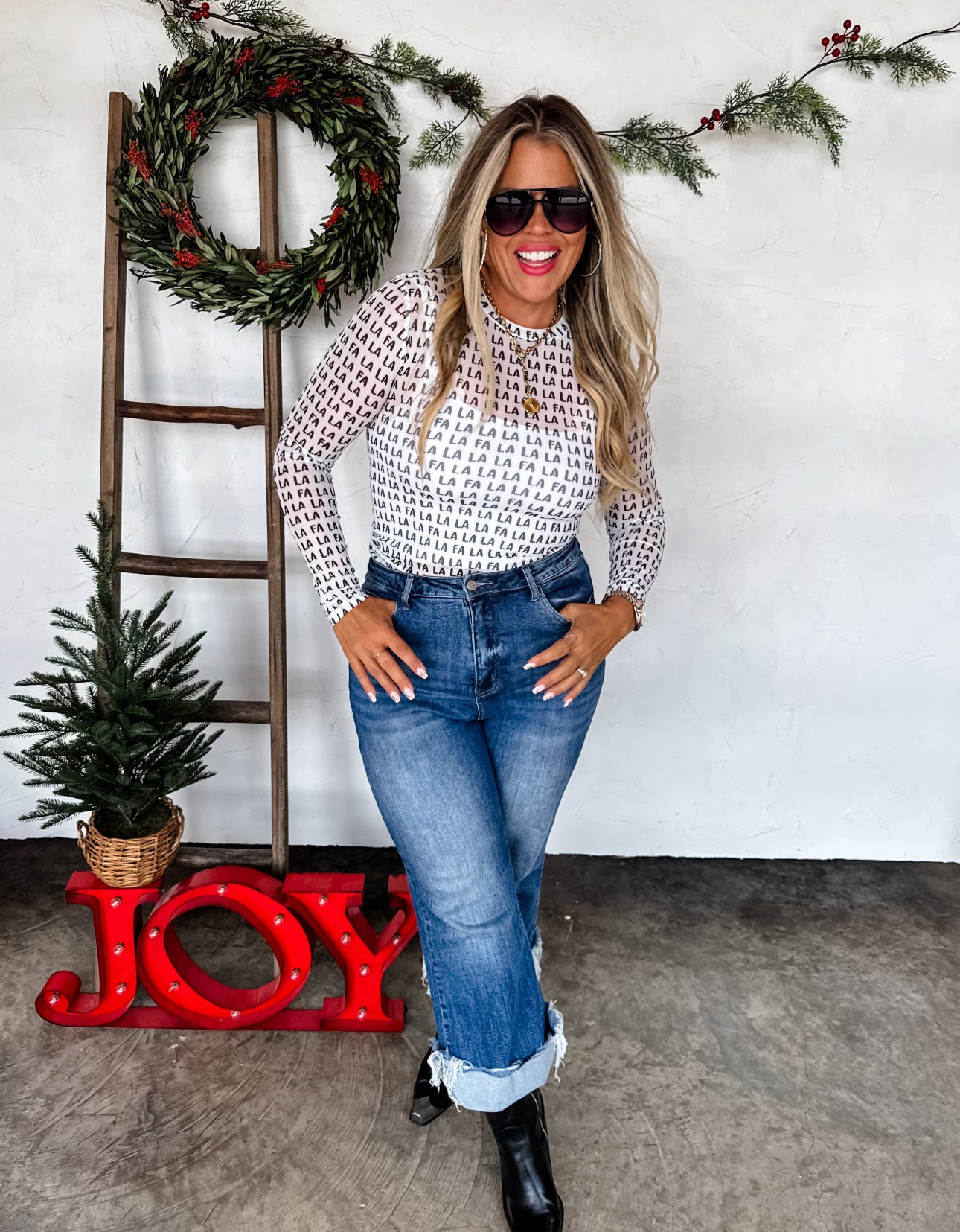 The Blakeley Mesh Holiday Print Top-Preorder Closes 9/3 @8PM CST