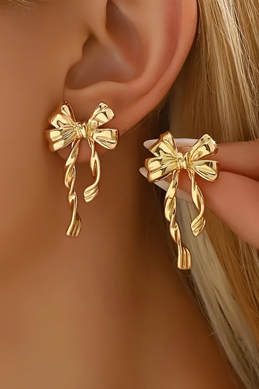Gold Bow Knot Studs FB
