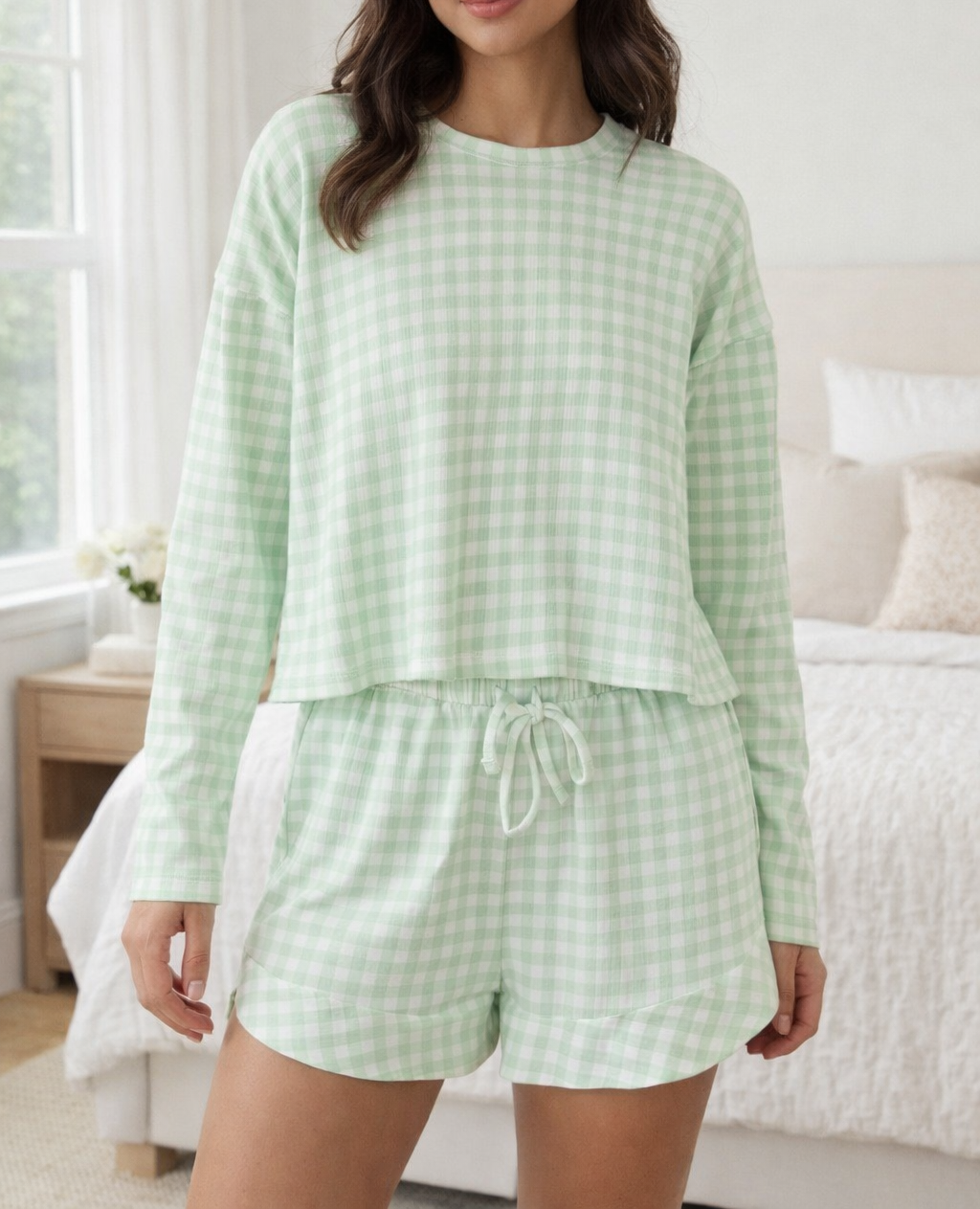Green Plaid Lounge Set FB