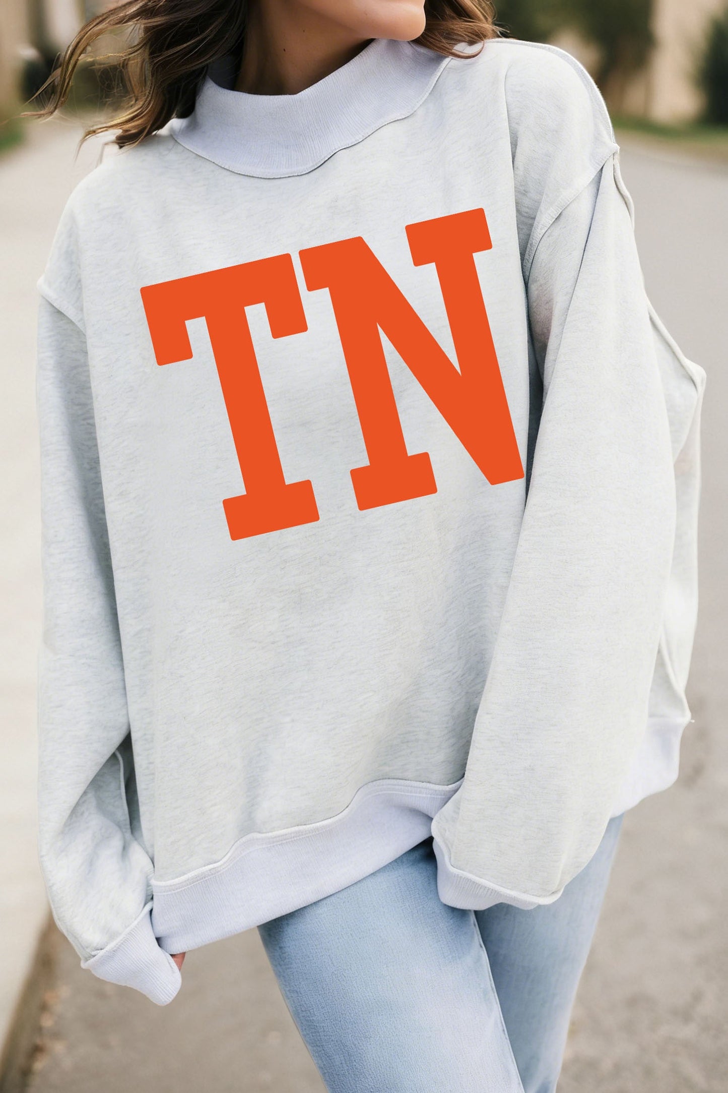 Grey TN Tennessee Reversible Sweatshirt RTS