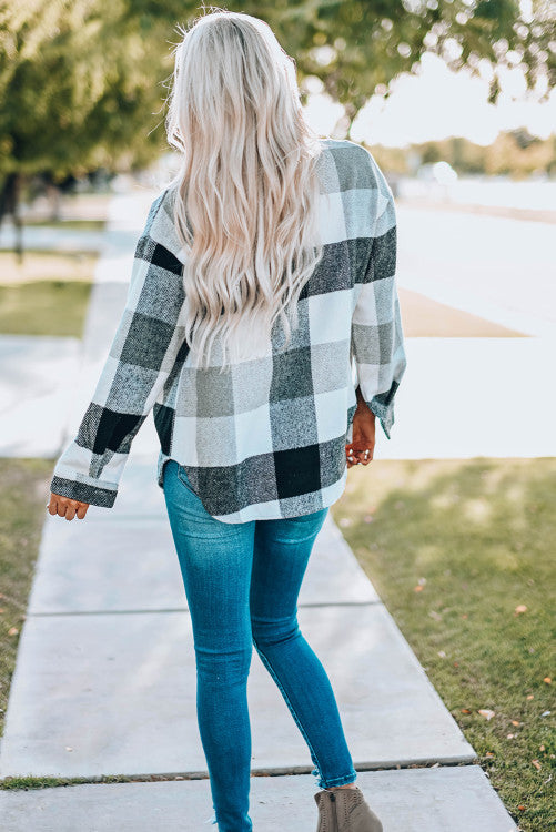 Gray Plaid Shacket WS August