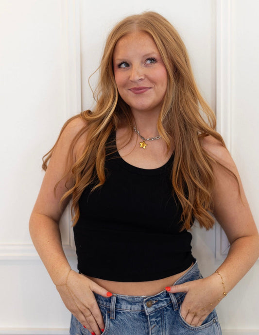 TWO TONED STAR NECKLACE