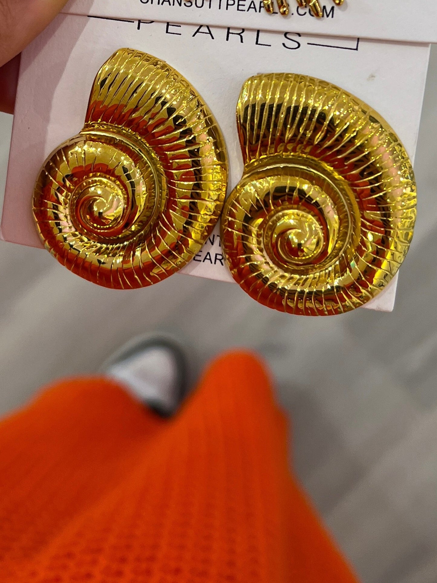 LARGE SEASHELL EARRINGS