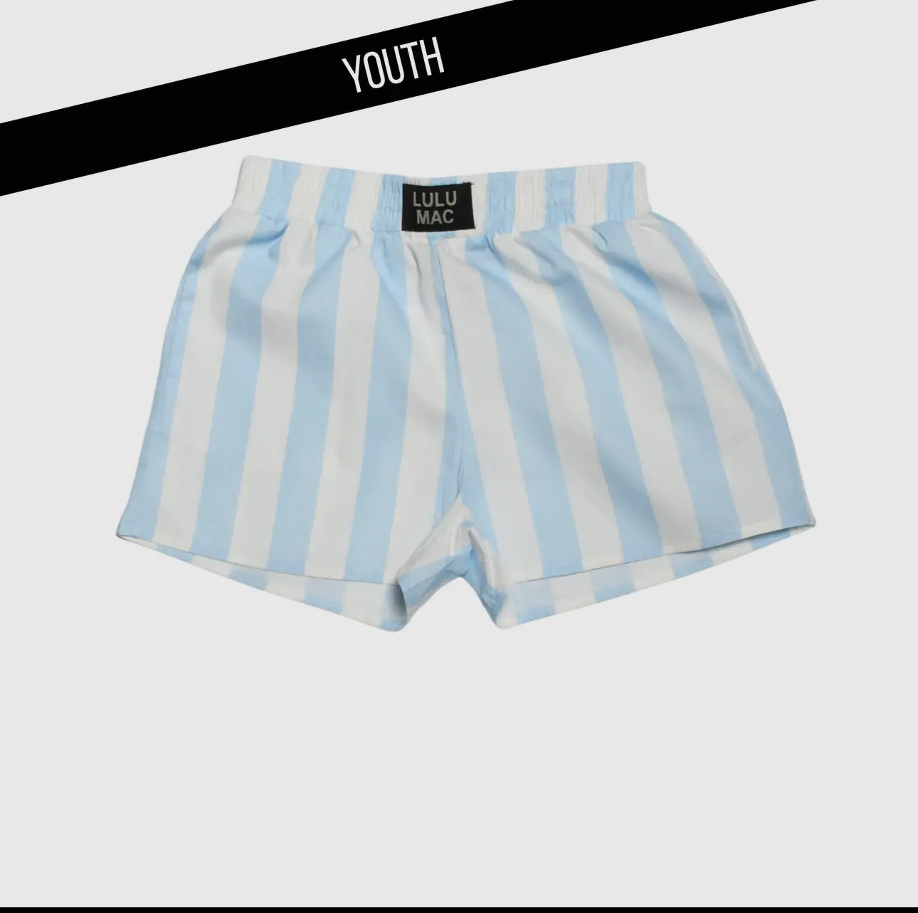 LULU MAC KIDS DARBY STRIPE BABY BLUE SHORTS