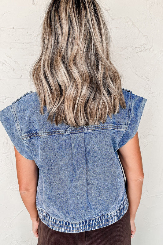 Denim Button Up Top FB