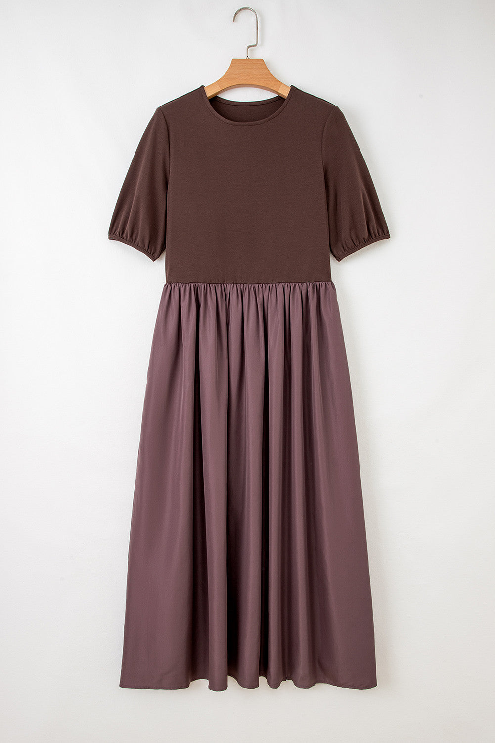 Knit Top Patchwork Pleated Dress LT