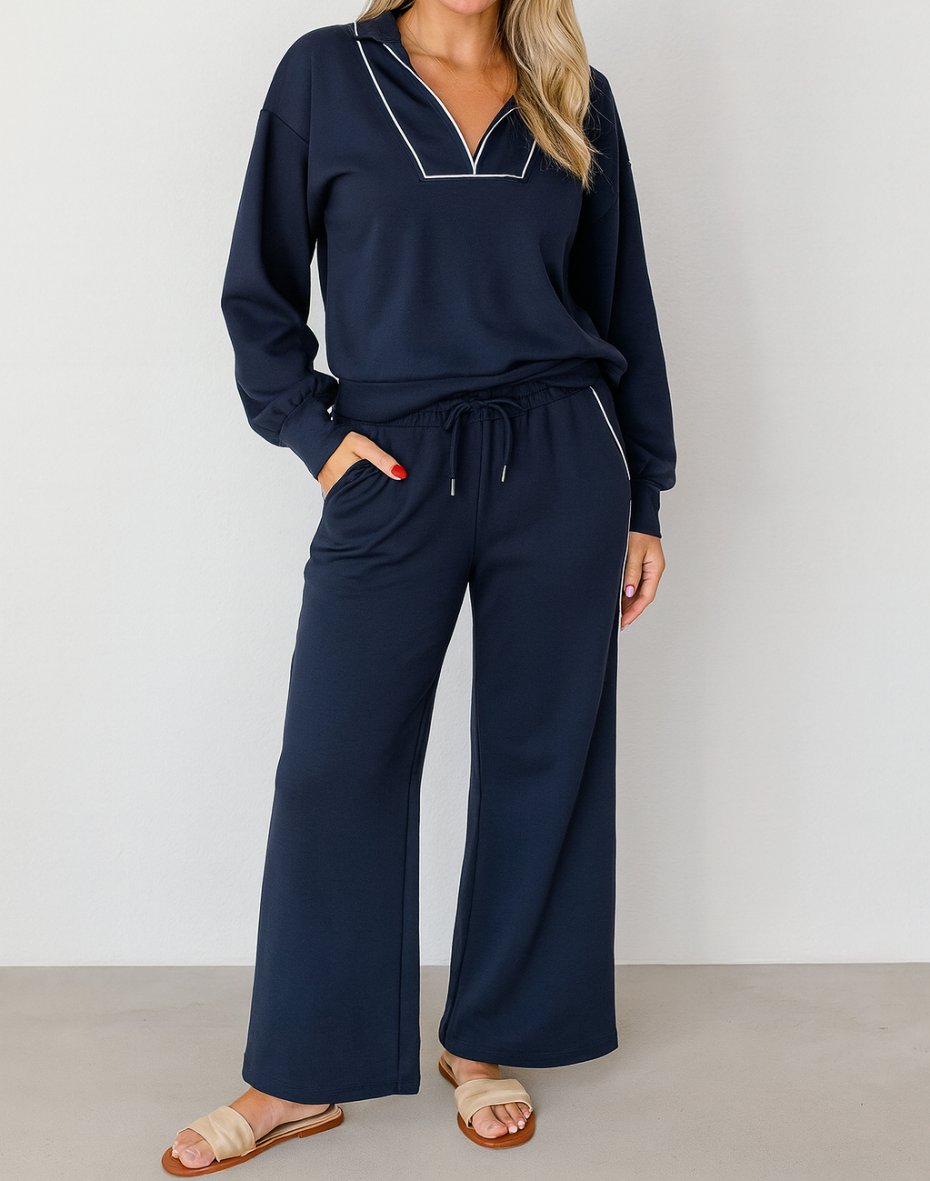 Navy Blue Pullover Set LT