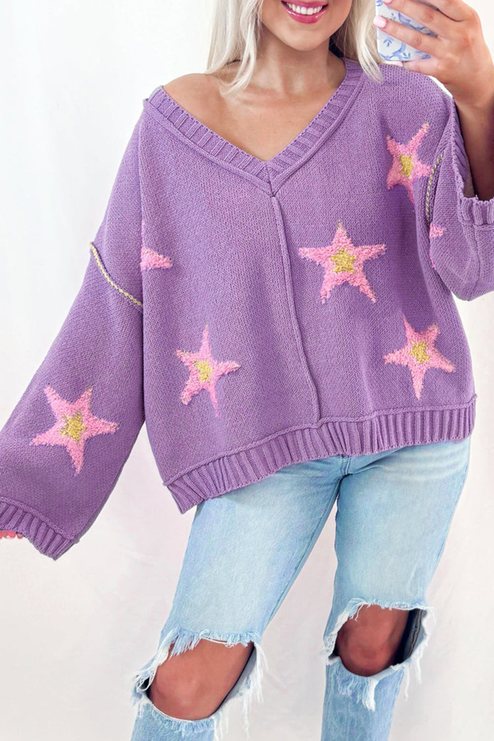Purple Star Oversized Sweater RTS