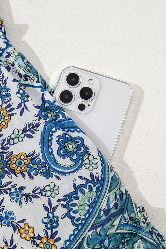 Blue Boho Paisley Dress FB