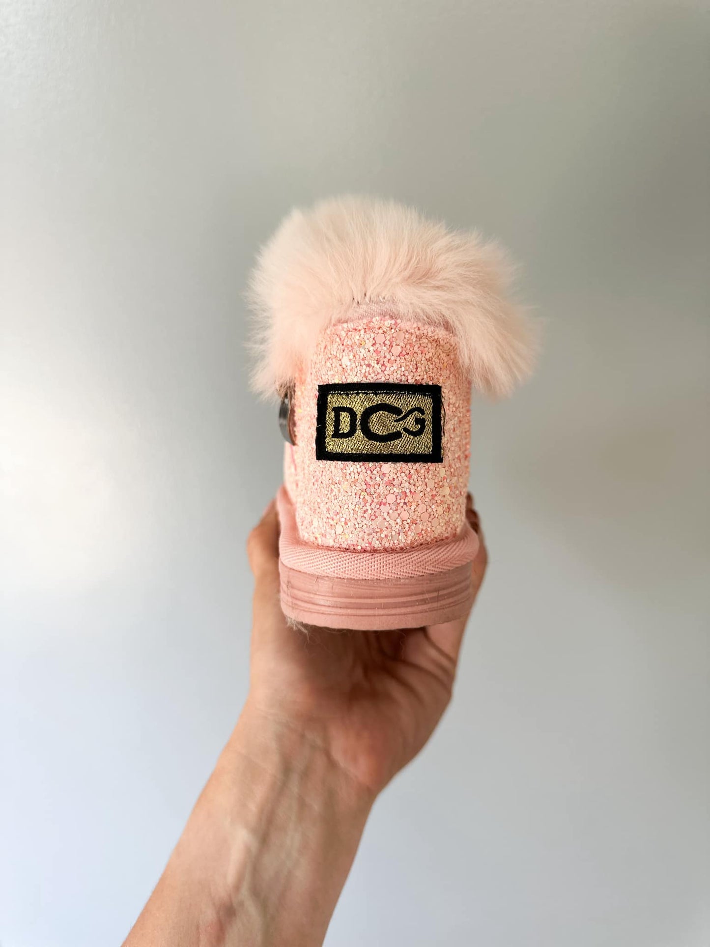 RTS: Vegan Leather Fuzzy Sparkle Boot-