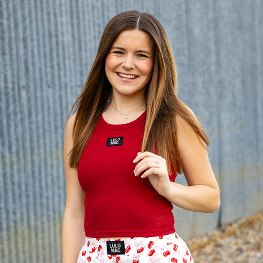 DD-TANK RED LULU MAC SOLID TANK TOPS