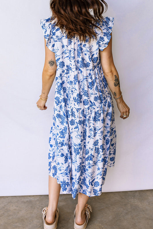 Blue Floral Midi Dress January.