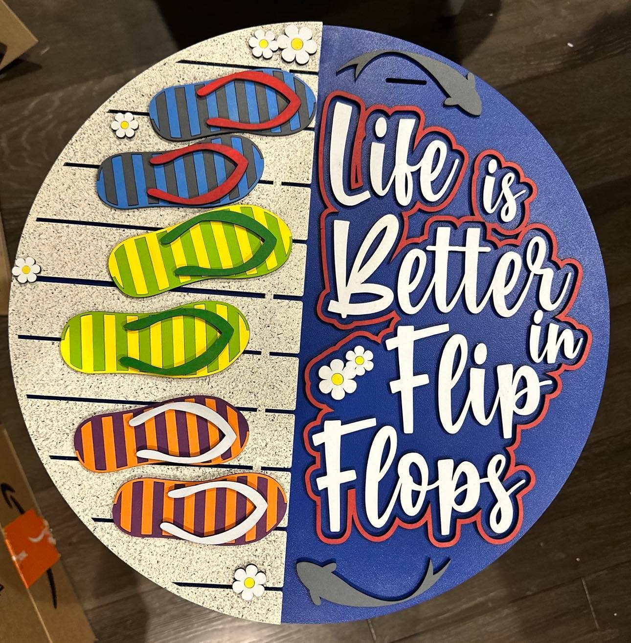 Unfinished DIY Project Kit - Tabletop Or Large Hanging Door Sign - Life is Better In Flip Flops