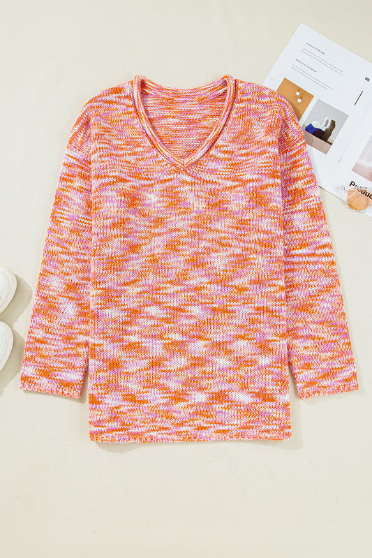 Orange Abstract Tunic Sweater FB