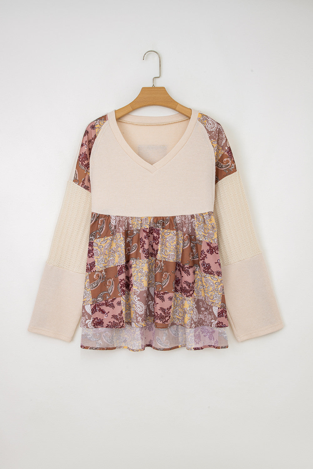 Beige Ethnic Print Top November.