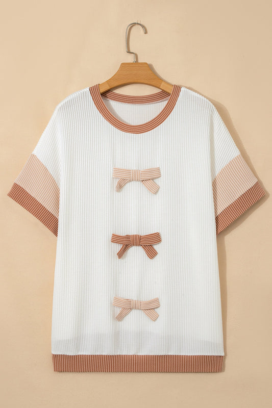 Bowknot Plus Ribbed Top FB