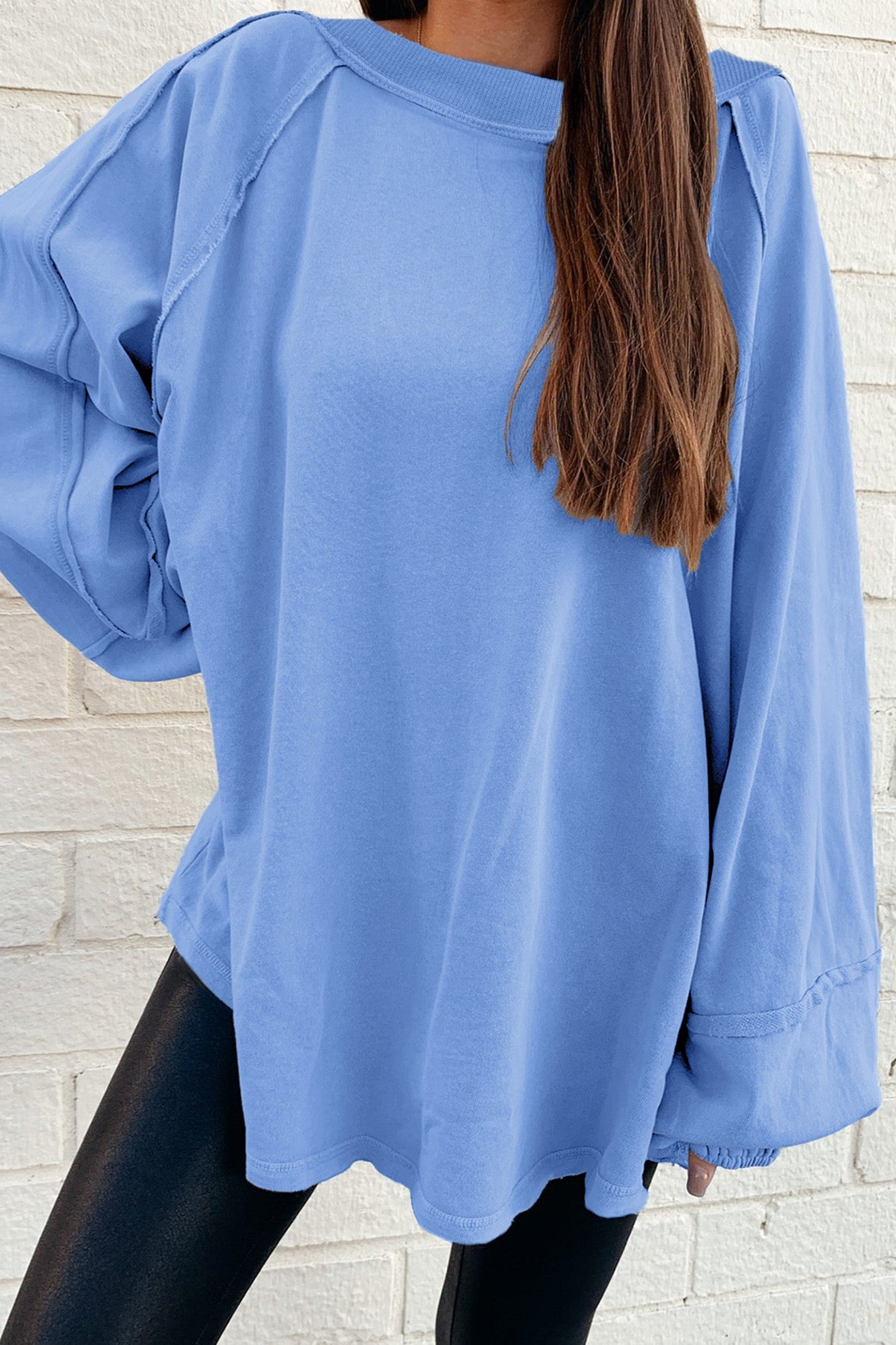 Raw Seam Oversized Sweatshirt