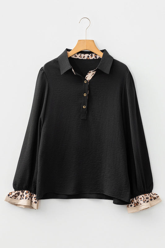 Black Leopard Collar Blouse November.