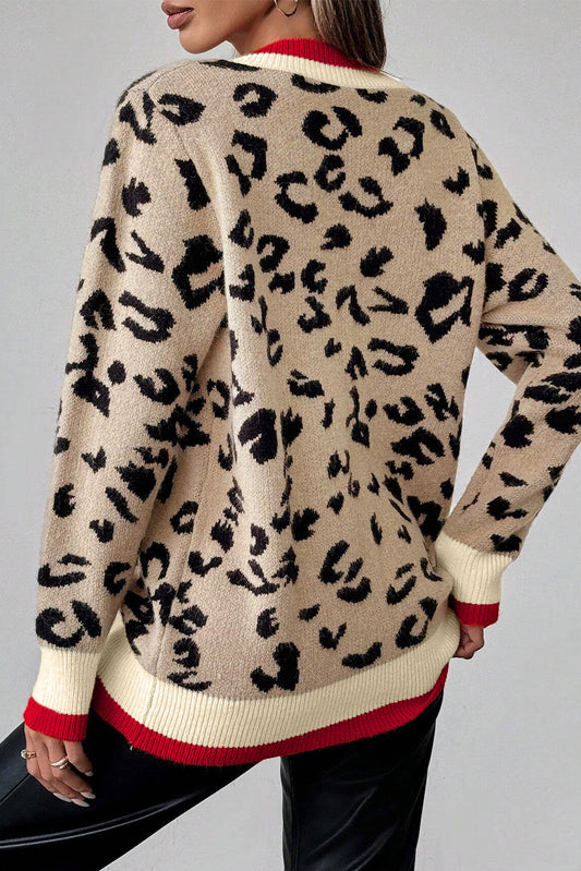 Khaki Leopard Knitted Sweater LT