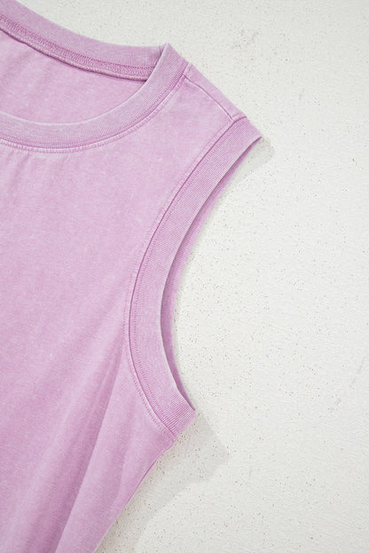 Beau Blue Mineral Wash Pocket Tank Mini Dress