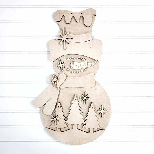 Snowman Door Hanger DIY Cutout