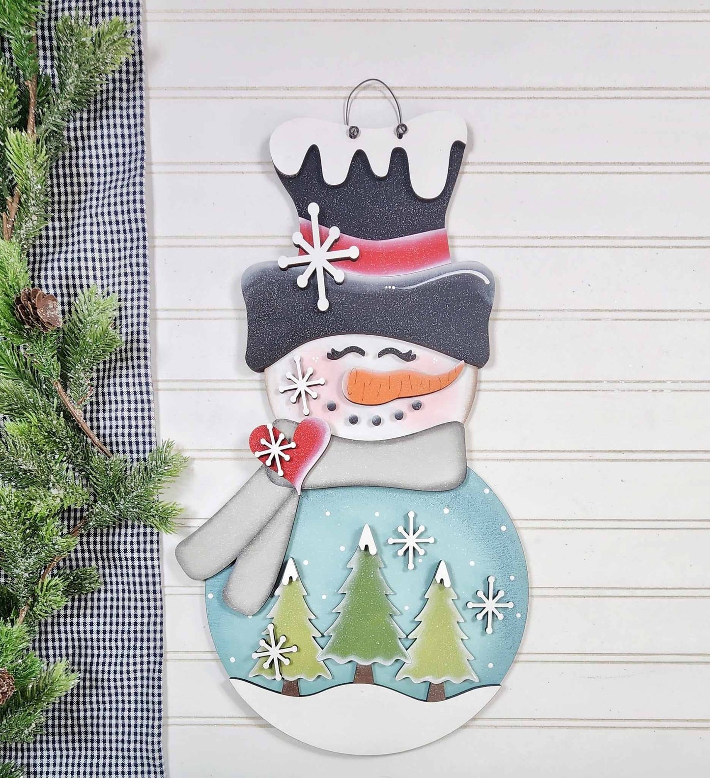 Snowman Door Hanger DIY Cutout