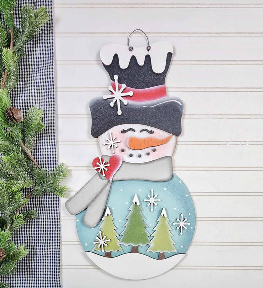 Snowman Door Hanger DIY Cutout