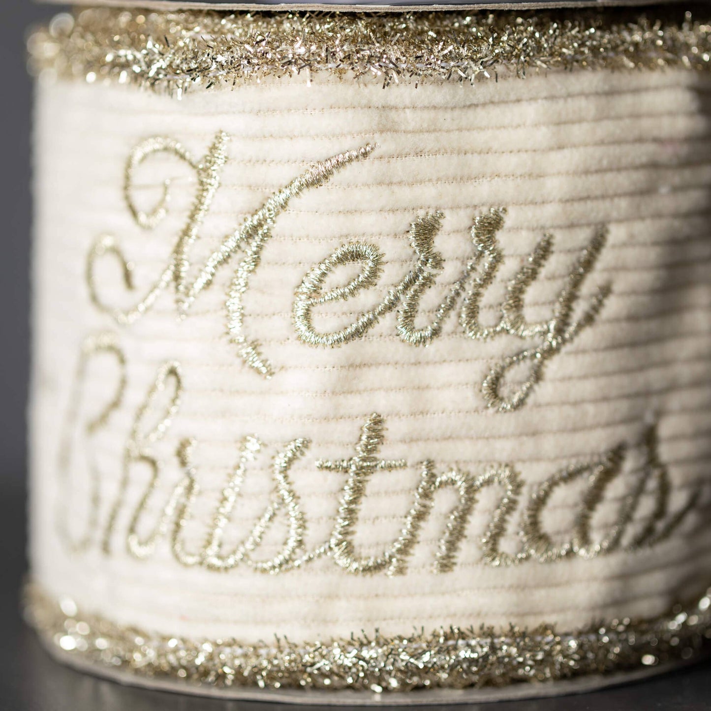 CREAM CHRISTMAS CHEER RIBBON