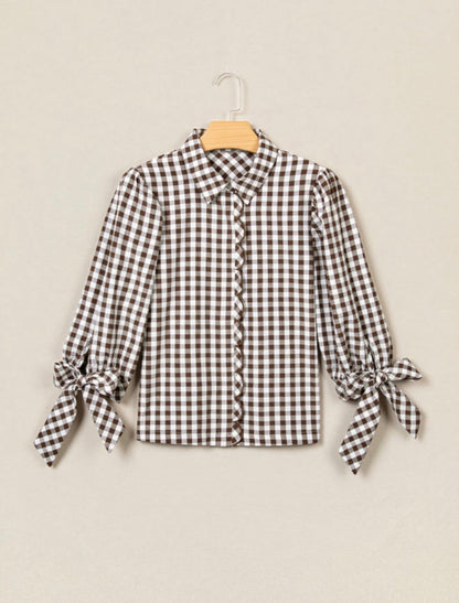 Button Brown Plaid Shirt RTS