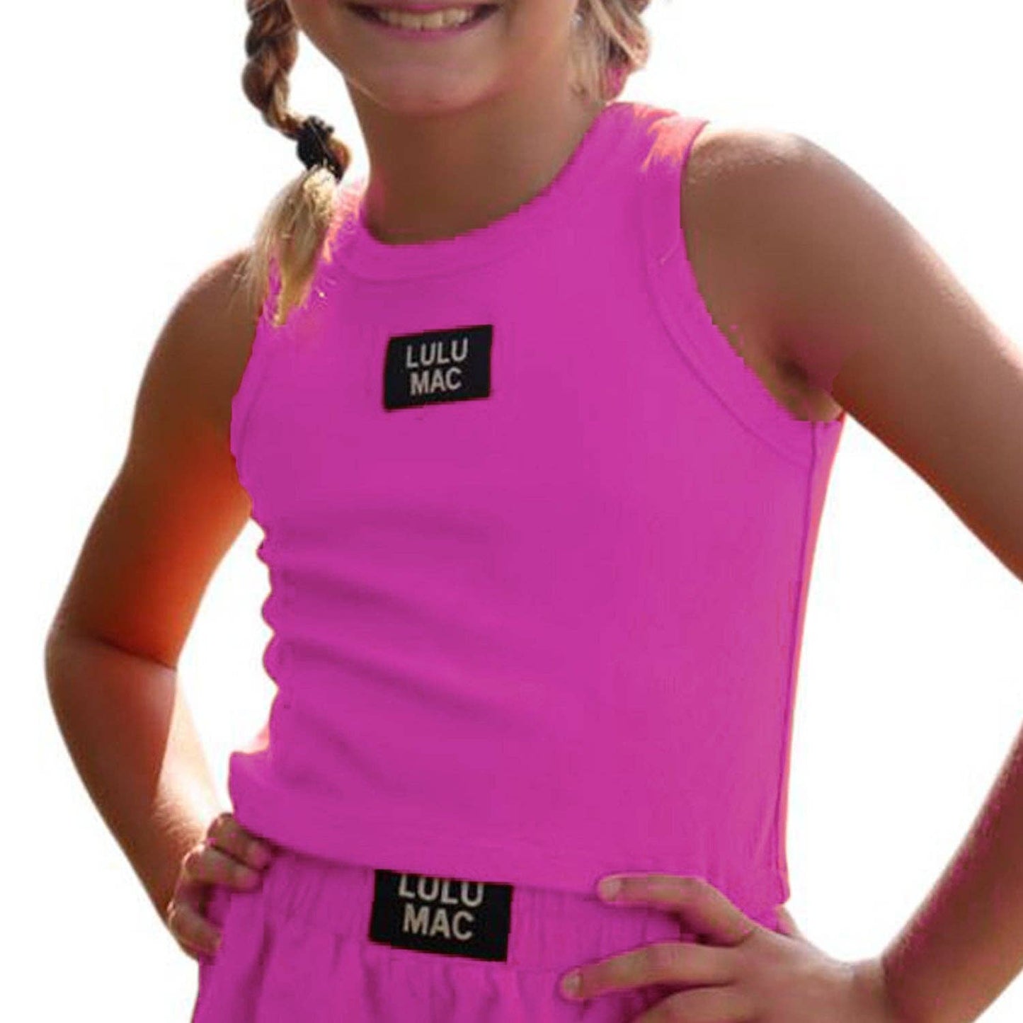 LULU MAC KIDS HOT PINK SOLID TANK